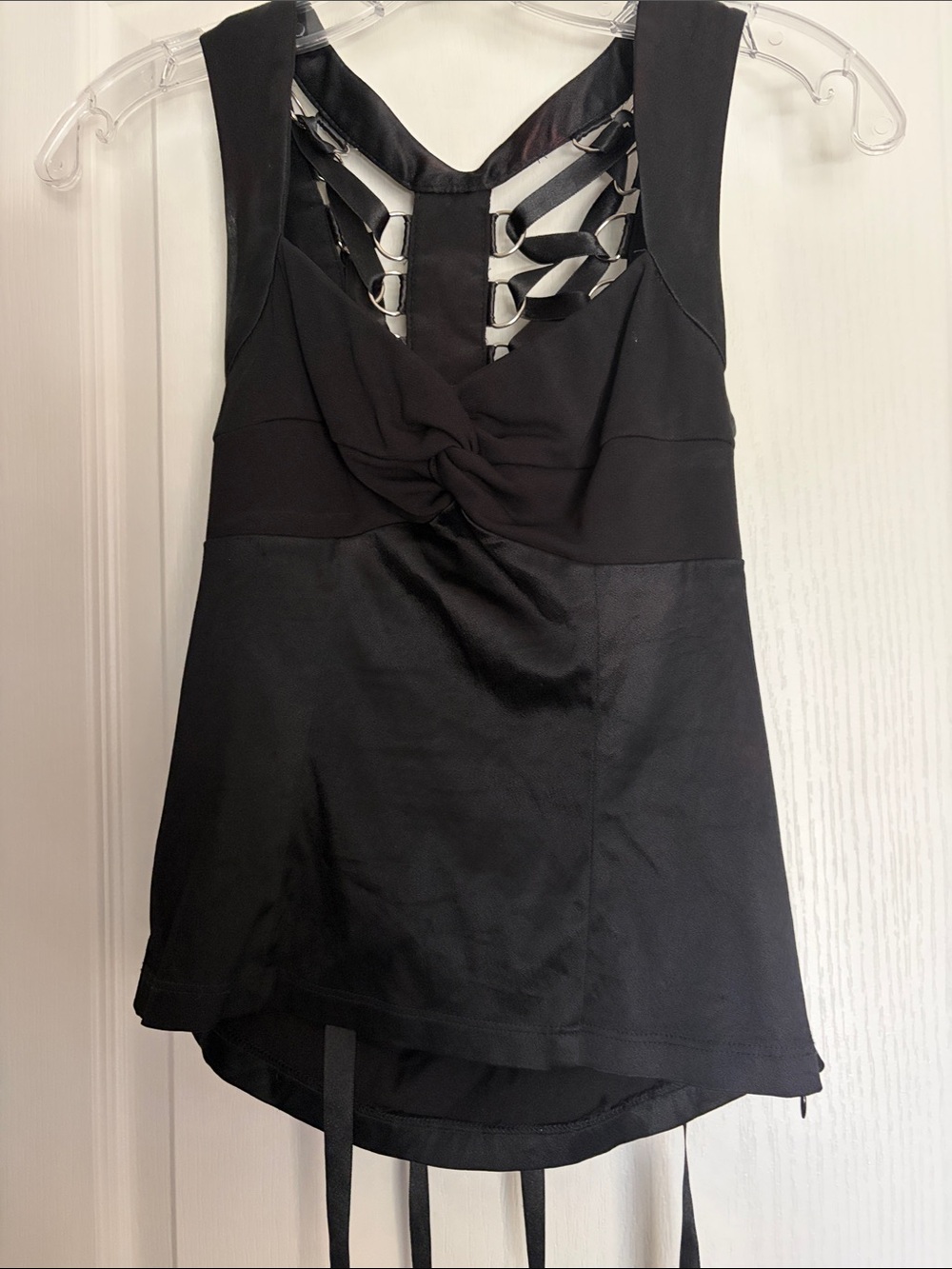 Vintage 90s Eletra Casadei O-Ring Lace Up Corset Vest Top - Made in USA - Size 6